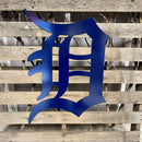 Old English D Metal Wall Art - Michigan Metal Artwork