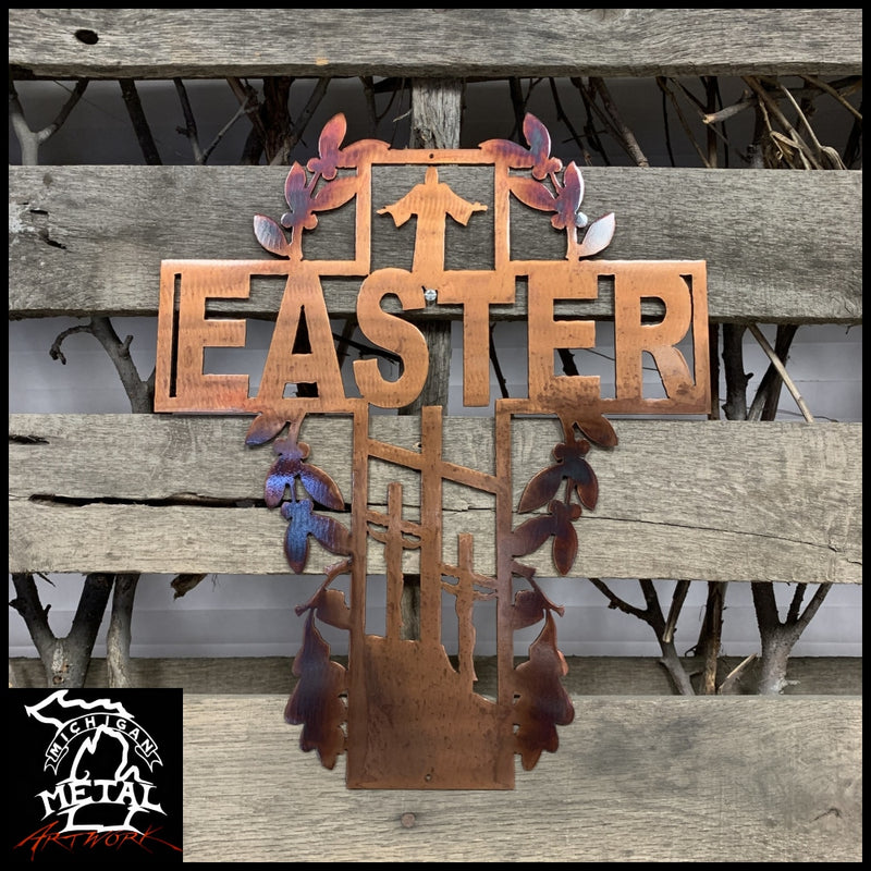 Easter Cross Metal Wall Art Religious