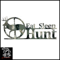 Eat Sleep Hunt Metal Wall Art 24 X 12 / Camouflage Hunting