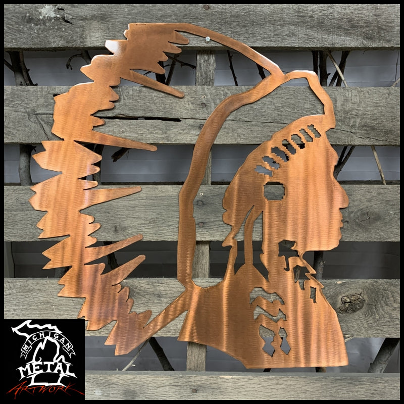 Indian Chief Metal Wall Art Southwest