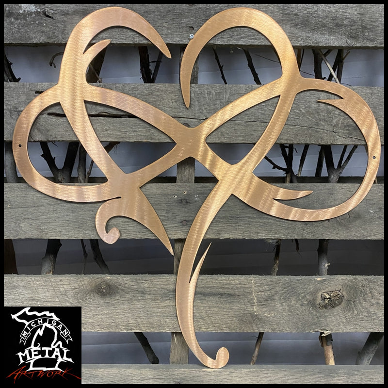 Infinity Heart Metal Wall Art 12 X / Copper Bronze Novelty