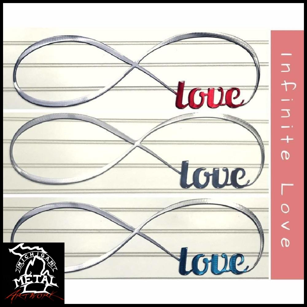 Infinity Heart Metal Wall Art - Michigan Metal Artwork