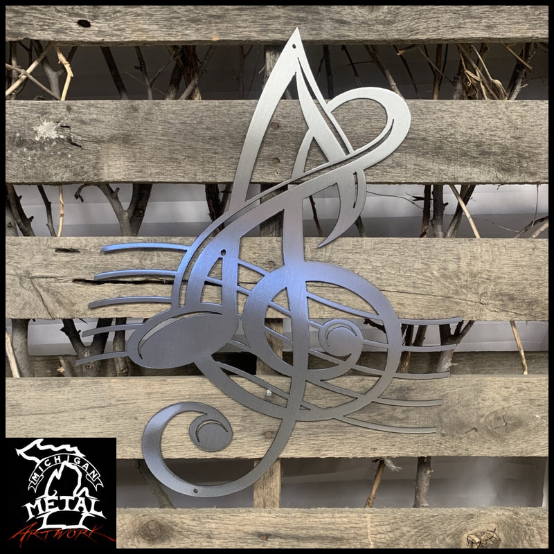 Music Notes Metal Wall Art Polished / 15 X 20