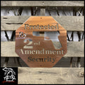 Protected By 2Nd Amendment Metal Wall Art Sign Copper Bronze / 12 X Novelty
