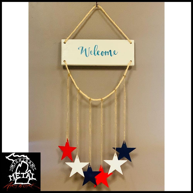 Stars Of Summer Hanging Decor Whitewood / Add Welcome Text Garden