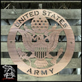 United States Army Metal Wall Art Logo 24 Round / Copper Military