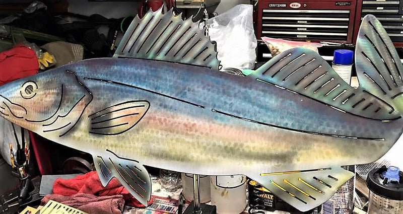 Airbrushed Fish Metal Wall Art Customized - Michigan Metal Artwork