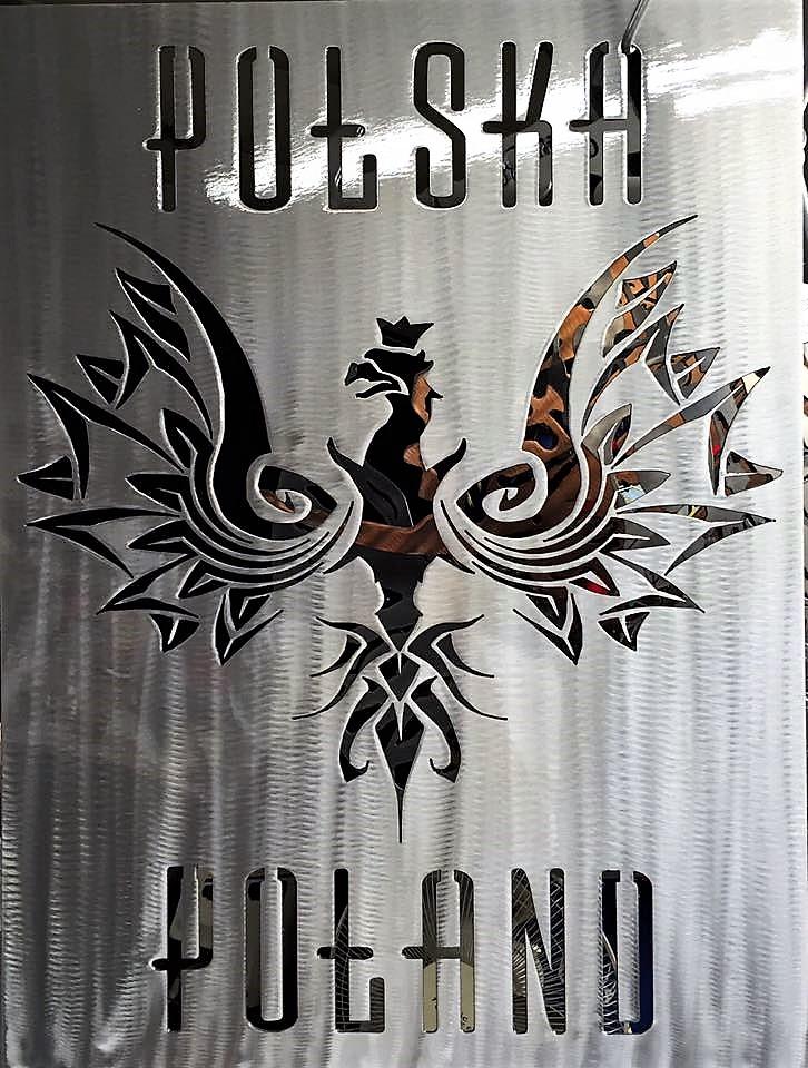 Polish Flag Metal Wall Art Customized - Michigan Metal Artwork