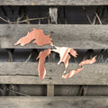 Great Lakes Silhouette Metal Wall Art - Michigan Metal Artwork