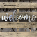 Welcome Cursive Metal Wall Art - Michigan Metal Artwork