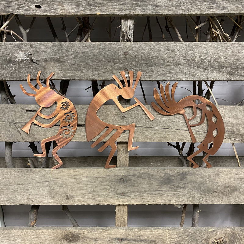 Kokopelli Spirit Of Music Metal Wall Art (3 Piece Set) - Michigan Metal Artwork