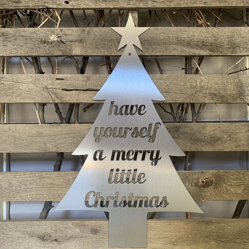 Merry Little Christmas Metal Wall Art - Michigan Metal Artwork