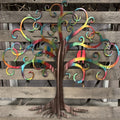 Curly Tree Of Life With Birds Metal Wall Art - Michigan Metal Artwork