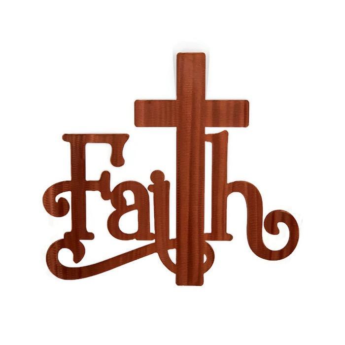 Faith Cross Metal Wall Art - Michigan Metal Artwork