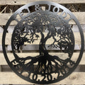 Tree Of Life Monogram Metal Wall Art - Michigan Metal Artwork