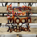 I Love You To The Moon & Back Metal Wall Art - Michigan Metal Artwork