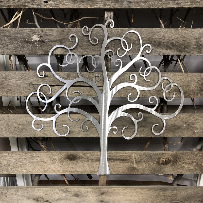 Curly Tree Of Life Metal Wall Art - Michigan Metal Artwork