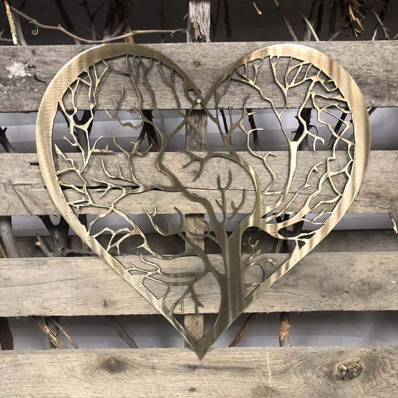 Heart Tree Of Life Metal Wall Art - Michigan Metal Artwork