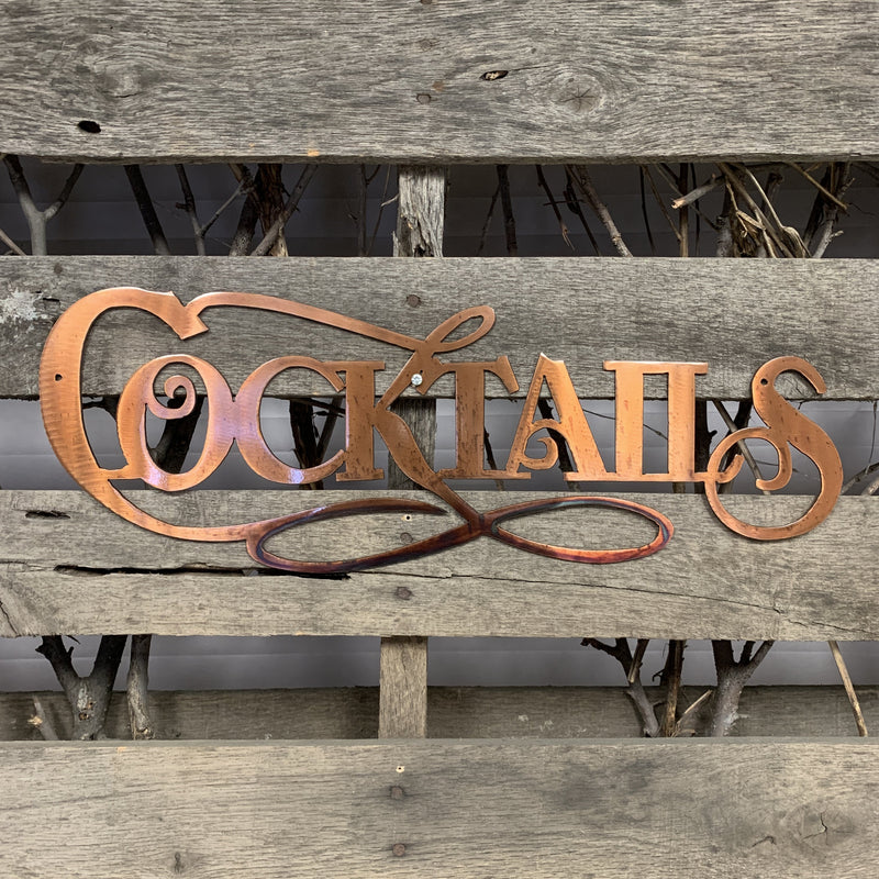 Cocktails Sign Metal Wall Art - Michigan Metal Artwork