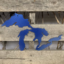 Great Lakes Silhouette Metal Wall Art - Michigan Metal Artwork