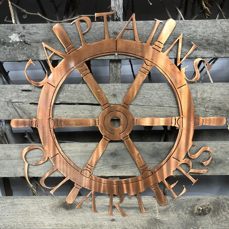 Captains Wheel Metal Wall Art - Michigan Metal Artwork