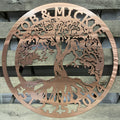 Tree Of Life Monogram Metal Wall Art - Michigan Metal Artwork