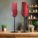 Red & Black Wine Glass Metal Wall Art - Michigan Metal Artwork
