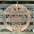 United States Navy Metal Wall Art Logo - Michigan Metal Artwork