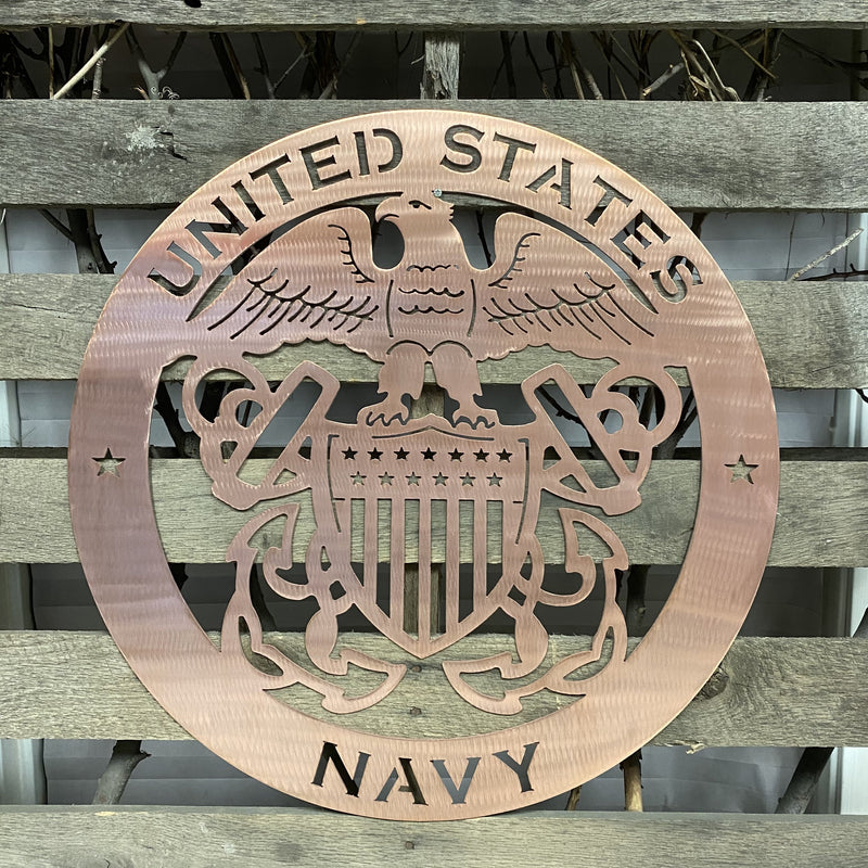 United States Navy Metal Wall Art Logo - Michigan Metal Artwork