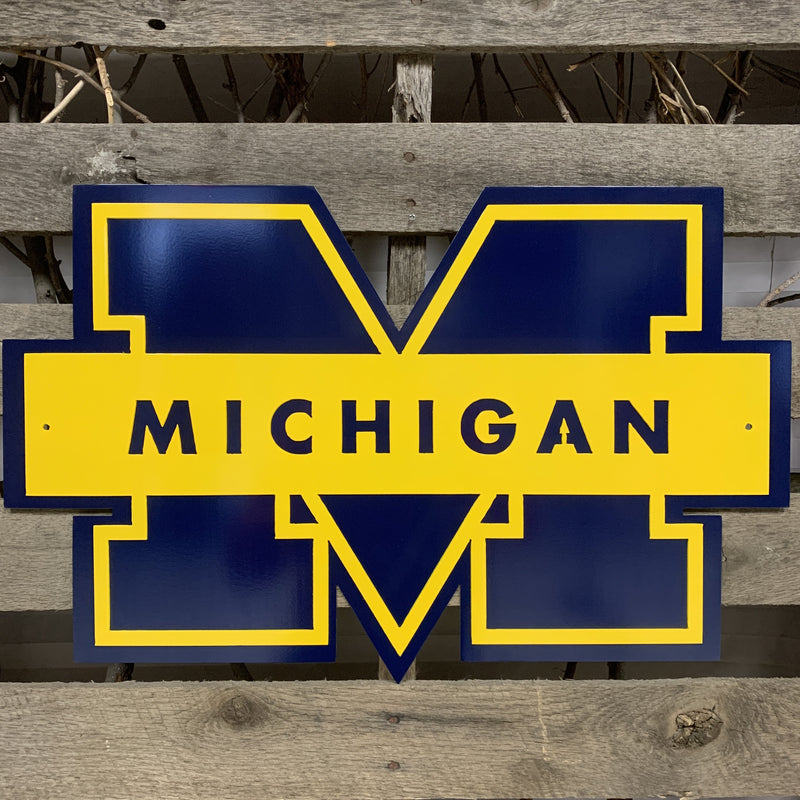 Michigan Wolverines (2 Piece) Metal Wall Art - Michigan Metal Artwork