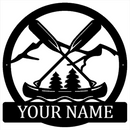 Canoe Monogram Metal Wall Art - Michigan Metal Artwork