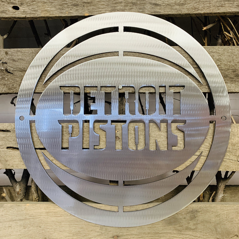 Detroit Pistons Logo Metal Wall Art - Michigan Metal Artwork