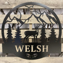 Deer Monogram Metal Wall Art - Michigan Metal Artwork