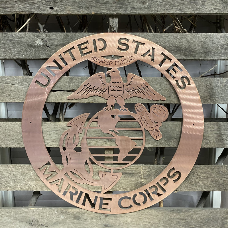 United States Marines Metal Wall Art Logo - Michigan Metal Artwork