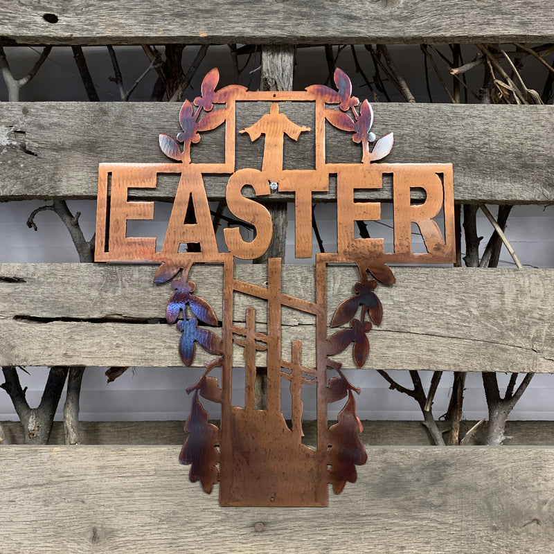 Easter Cross Metal Wall Art - Michigan Metal Artwork