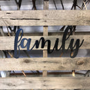 Family Cursive Metal Wall Art - Michigan Metal Artwork