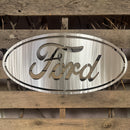 Ford Oval Logo Metal Wall Art - Michigan Metal Artwork