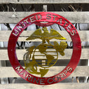 United States Marines Metal Wall Art Logo - Michigan Metal Artwork