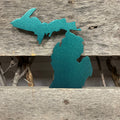 State Of Michigan Metal Magnet - Michigan Metal Artwork