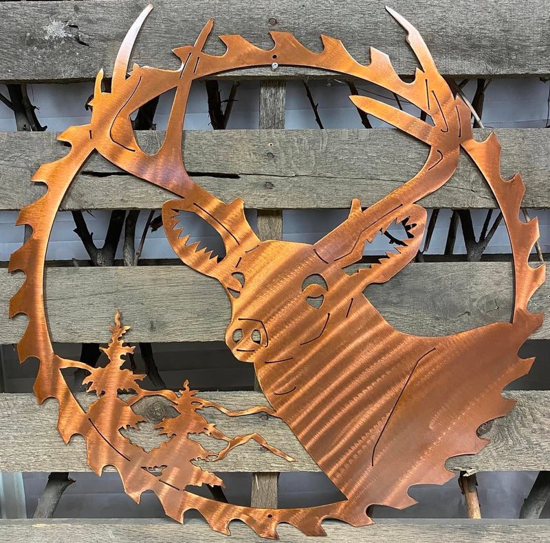 Deer Saw Blade Metal Wall Art - Michigan Metal Artwork