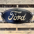 Ford Oval Logo Metal Wall Art - Michigan Metal Artwork
