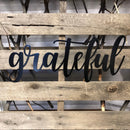 Grateful Cursive Metal Wall Art - Michigan Metal Artwork