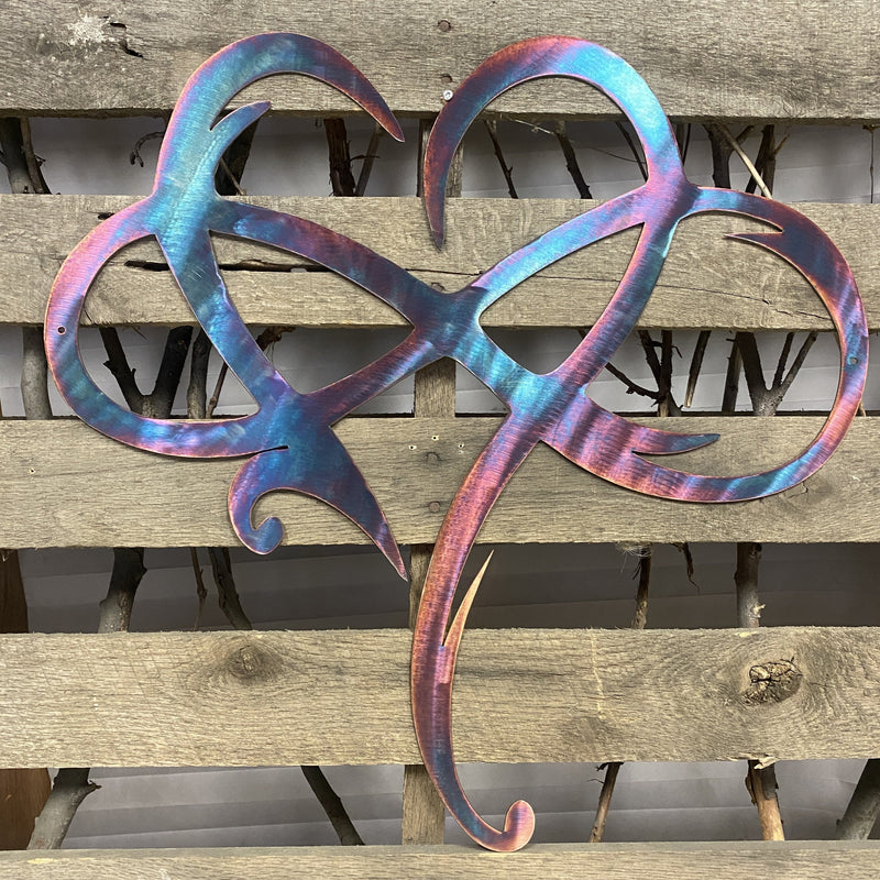 Infinity Heart Metal Wall Art - Michigan Metal Artwork