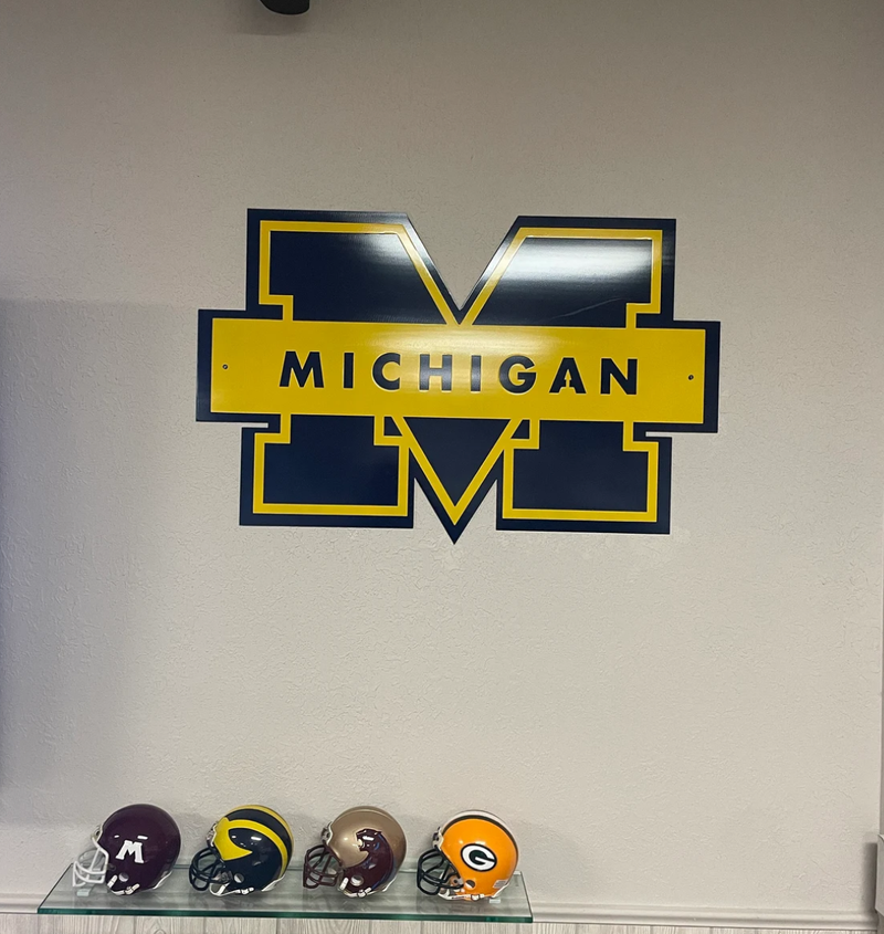 Michigan Wolverines (2 Piece) Metal Wall Art - Michigan Metal Artwork