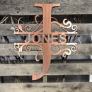 Regal Split Letter Monogram Metal Wall Art - Michigan Metal Artwork