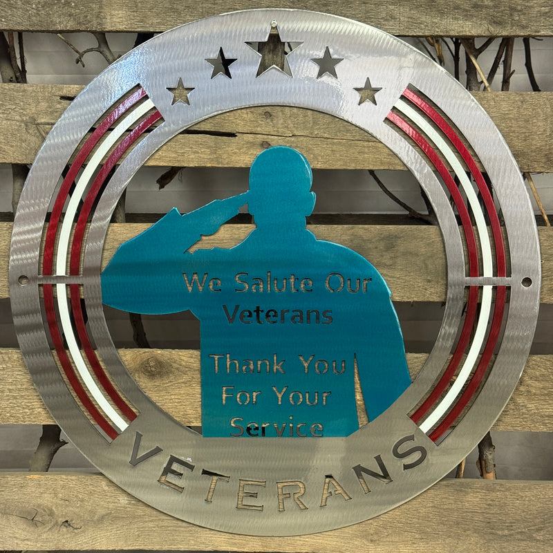 Salute Our Veterans Metal Wall Art Logo
