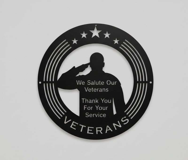 Salute Our Veterans Metal Wall Art Logo