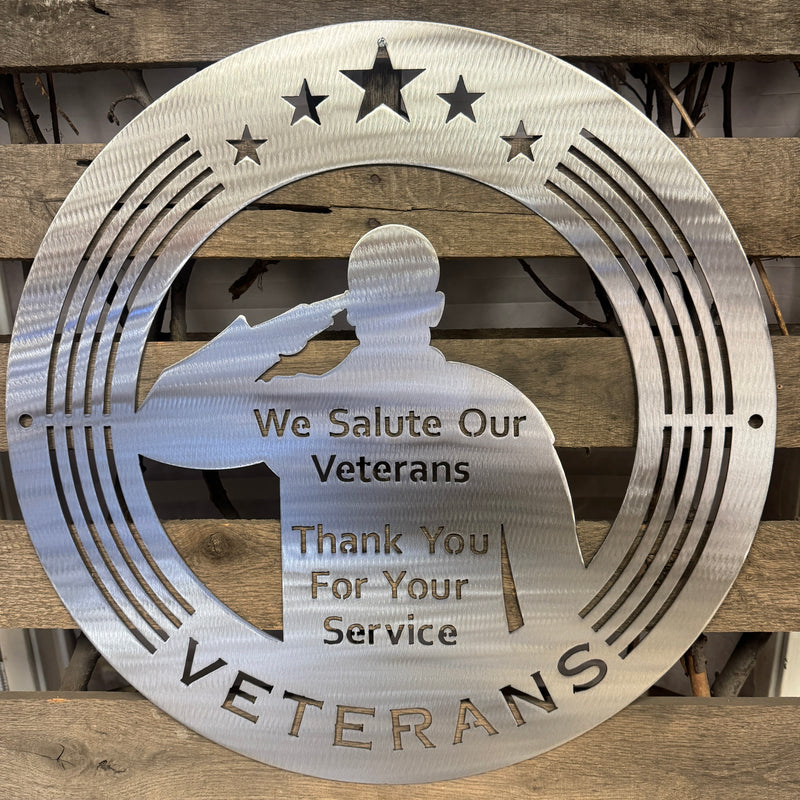 Salute Our Veterans Metal Wall Art Logo