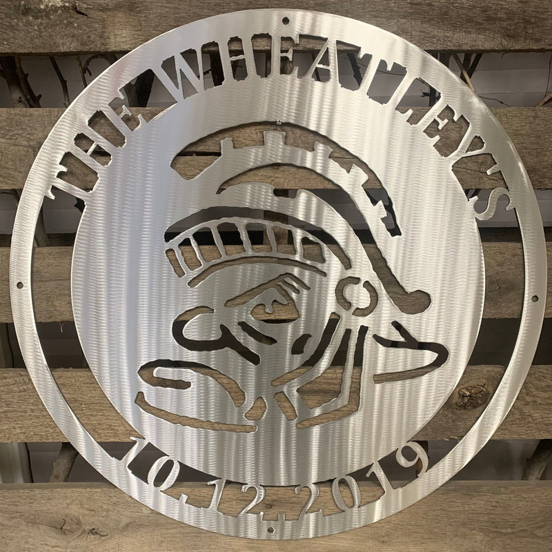 Sparty Monogram Metal Wall Art - Michigan Metal Artwork