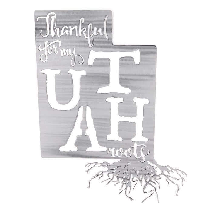 Thankful For My Utah Roots Metal Wall Art - Michigan Metal Artwork